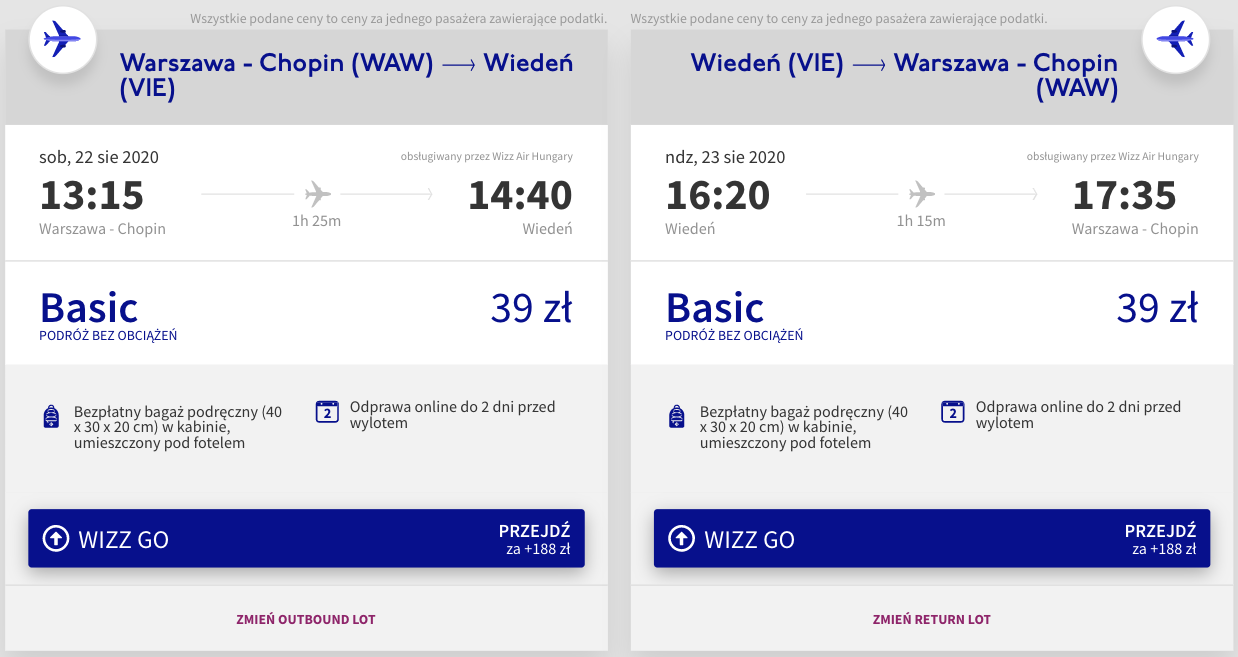 zarezerwuj loty do wiednia