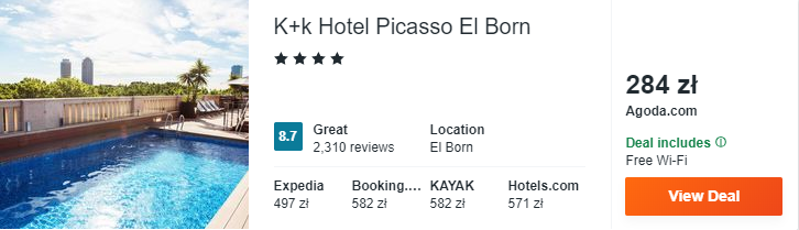 Hotel w Barcelonie