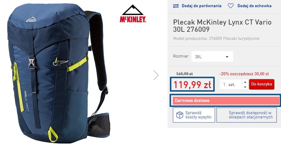 Zamówienie plecaka
