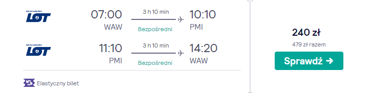 Loty na Majorkę
