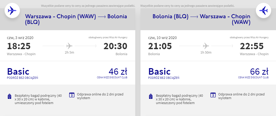 Loty do Bolonii
