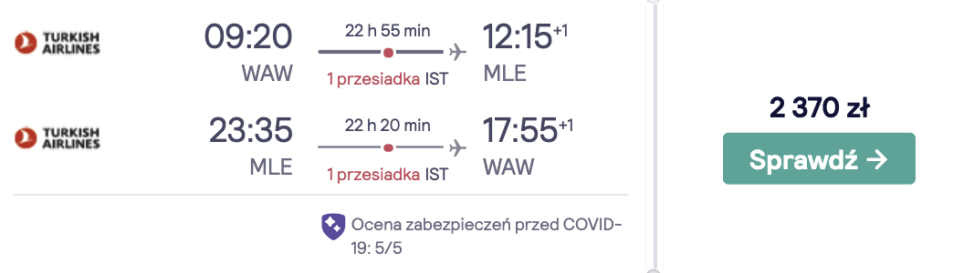 zarezerwuj loty na malediwy