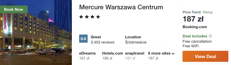 zarezerwuj hotel w warszawie