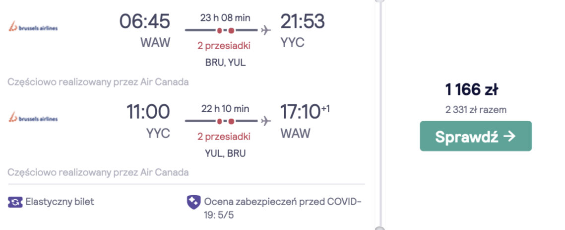 zarezerwuj loty do calgary