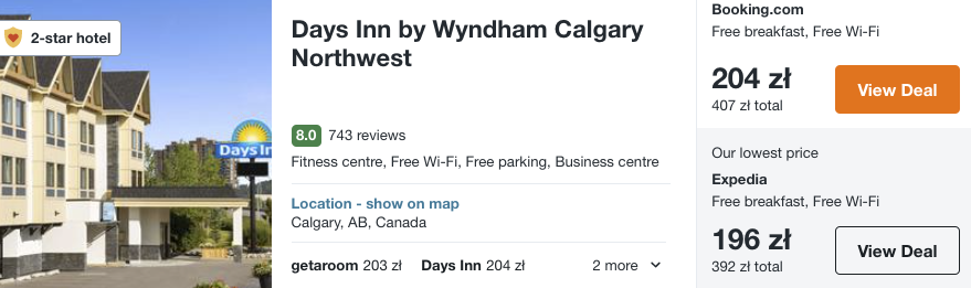 zarezerwuj hotel w calgary