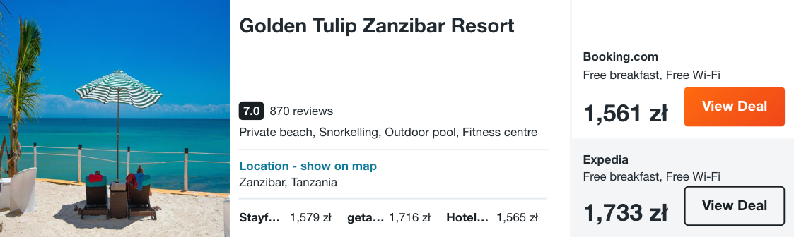 zarezerwuj hotel na zanzibarze