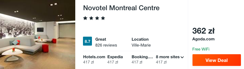 zarezerwuj hotel w montrealu