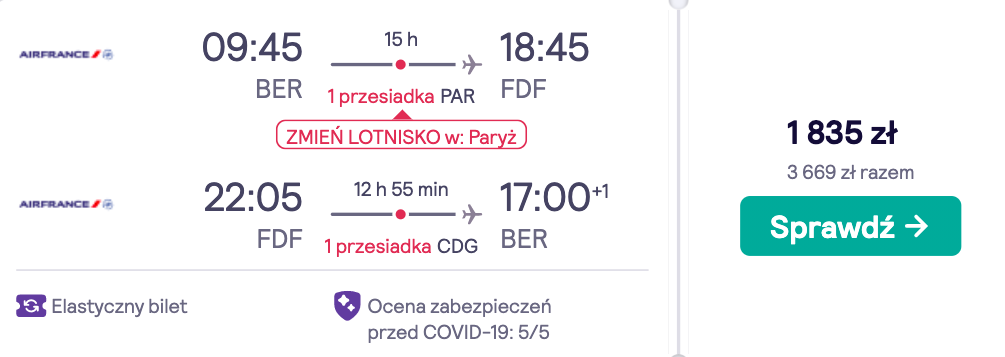 zarezerwuj loty na martynike