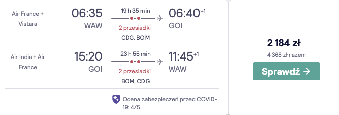 zarezerwuj loty do goa