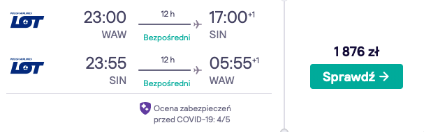 zarezerwuj loty do singapuru