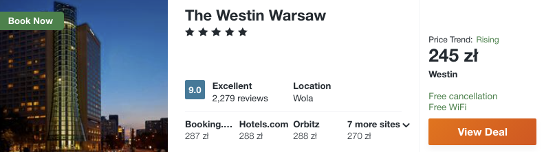 zarezerwuj hotel w warszawie