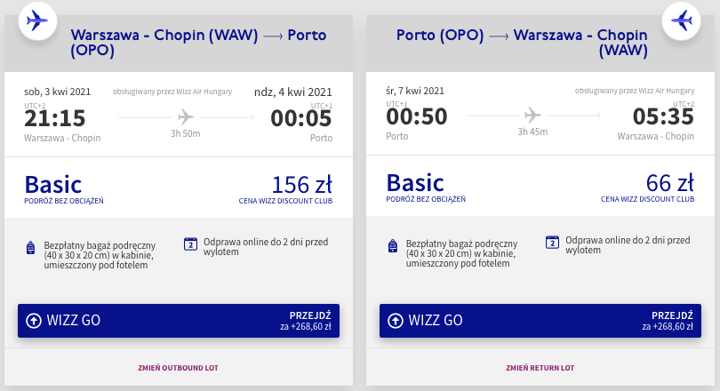 zarezerwuj loty do porto