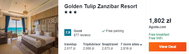 Hotel na Zanzibarze