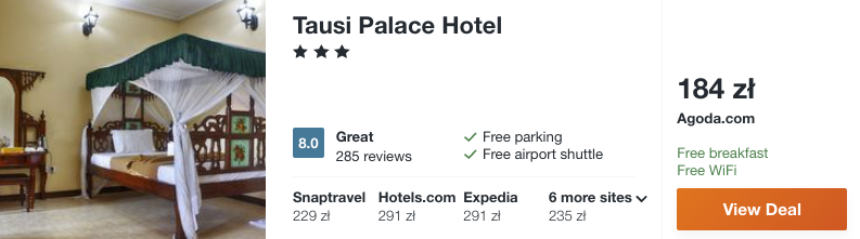 zarezerwuj hotel na zanzibarze