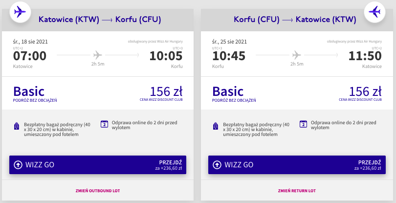 zarezerwuj loty na korfu