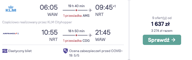 zarezerwuj loty do tokio