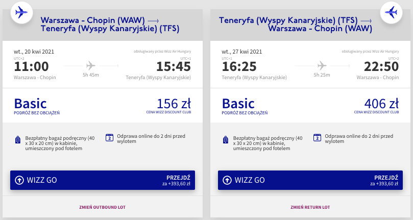 zarezerwuj loty na teneryfe