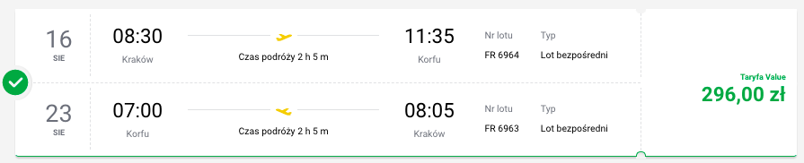 zarezerwuj loty na korfu