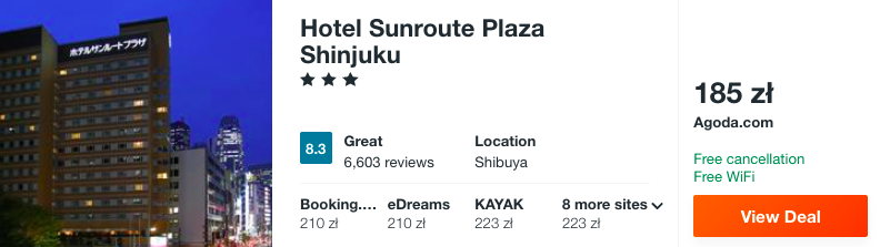 zarezerwuj hotel w tokio