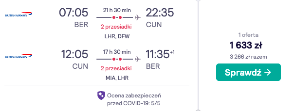 zarezerwuj loty do cancun