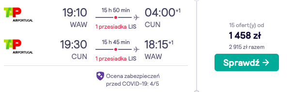 zarezerwuj loty do cancun