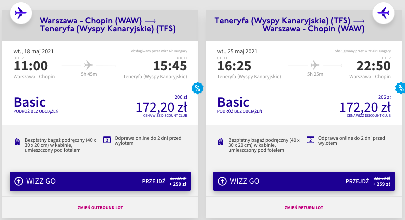 zarezerwuj loty na teneryfe