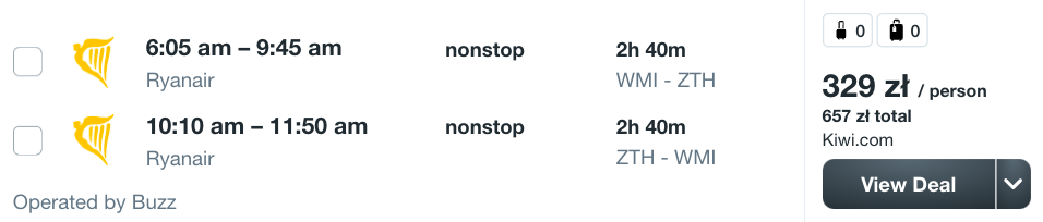 zarezerwuj loty na zakintos