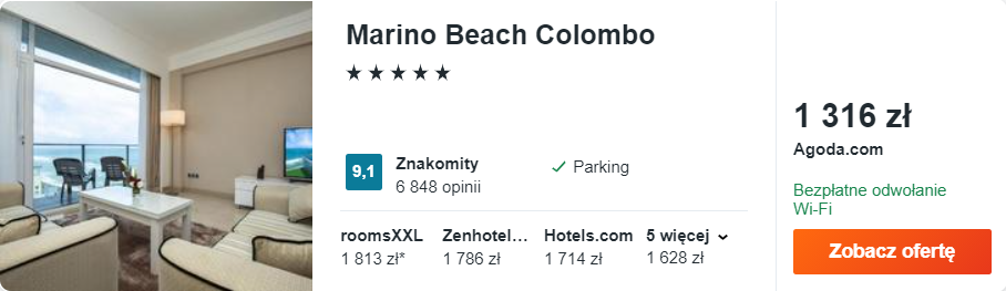 zarezerwuj hotel sri lanki