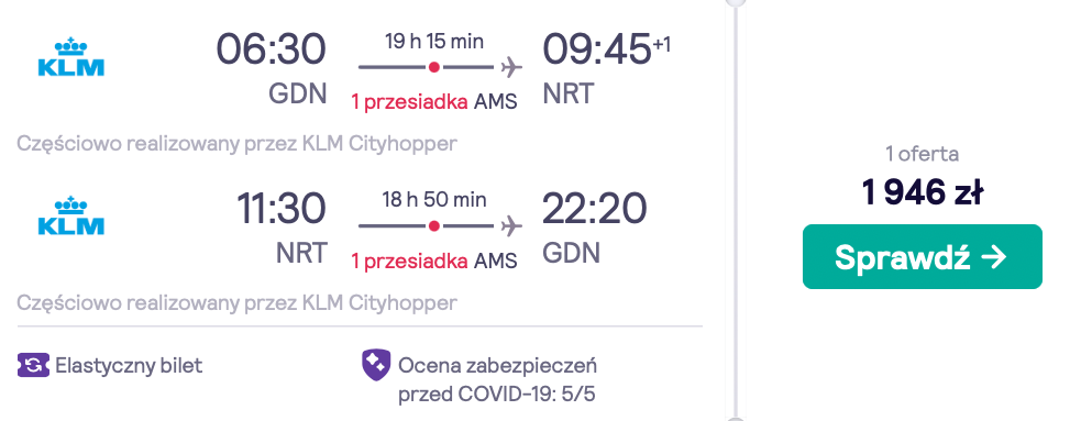 zarezerwuj loty do tokio