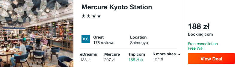 zarezerwuj hotel w kioto