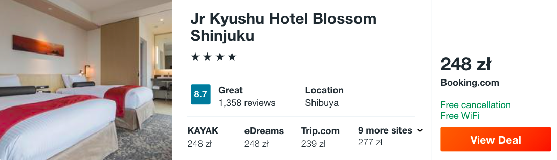zarezerwuj hotel w tokio