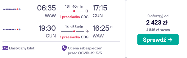zarezerwuj loty do cancun