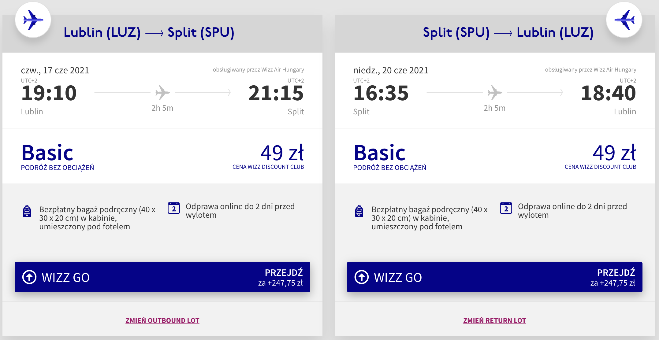 zarezerwuj loty do splitu