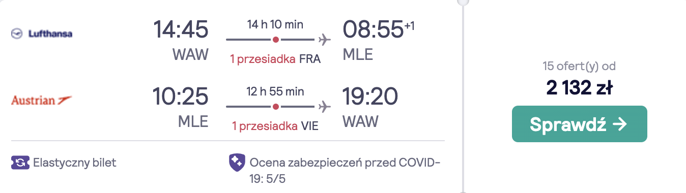zarezerwuj loty na malediwy