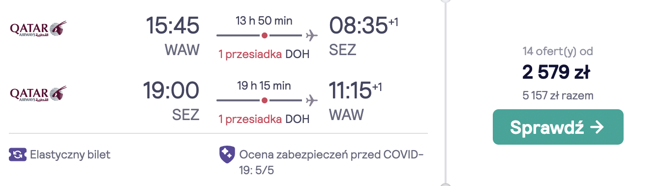zarezerwuj loty na seszele