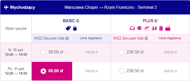 WAW - FCO