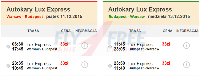 Budapeszt 33 PLN