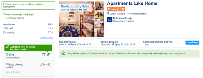 Lwów apartament wakacje