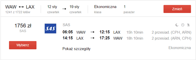 WAW - LAX