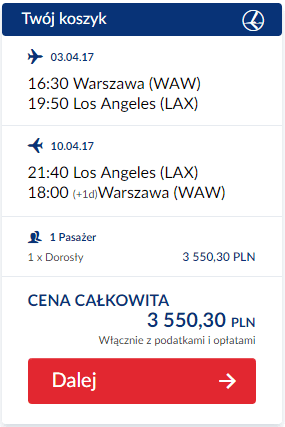 WAW - LAX