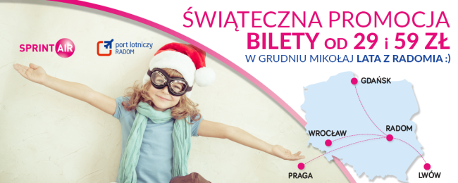 Tanie loty z Radomia: krajówki za 58 PLN, międzynarodowe za 118 PLN