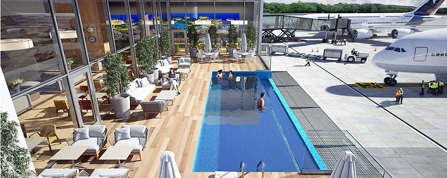 Takiego basenu może pozazdrościć każde lotnisko świata! Czekając na lot, zabierz strój kąpielowy