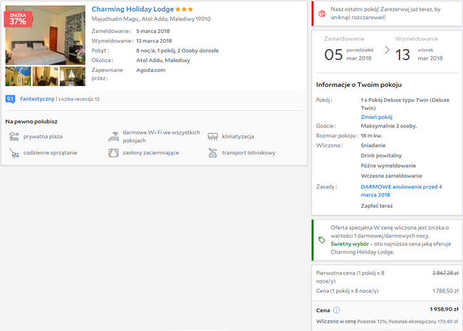 noclegi na Malediwach