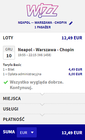 rezerwacja biletów z neapolu do warszawy