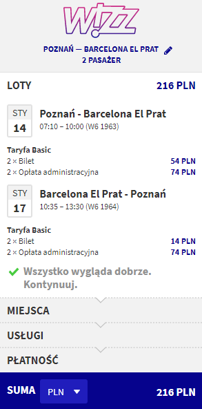 loty z Poznania do Barcelony