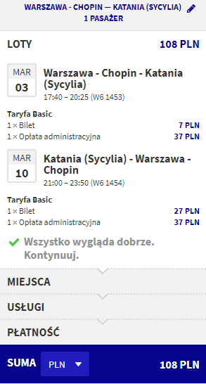 rezerwacja lotów z katowic do katanii