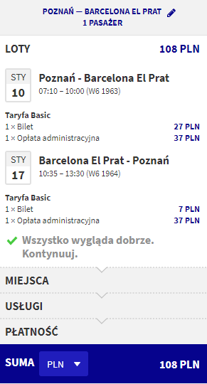 loty z poznania do barcelony