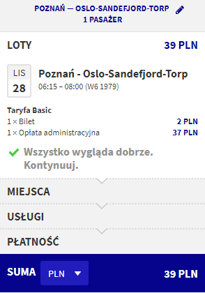 rezerwacja lotów z poznania do Oslo