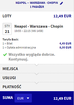 Rezerwacja lotów z Neapolu do Warszawy