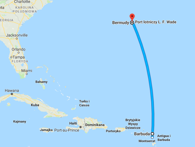 Mapa Bermudy Barbuda